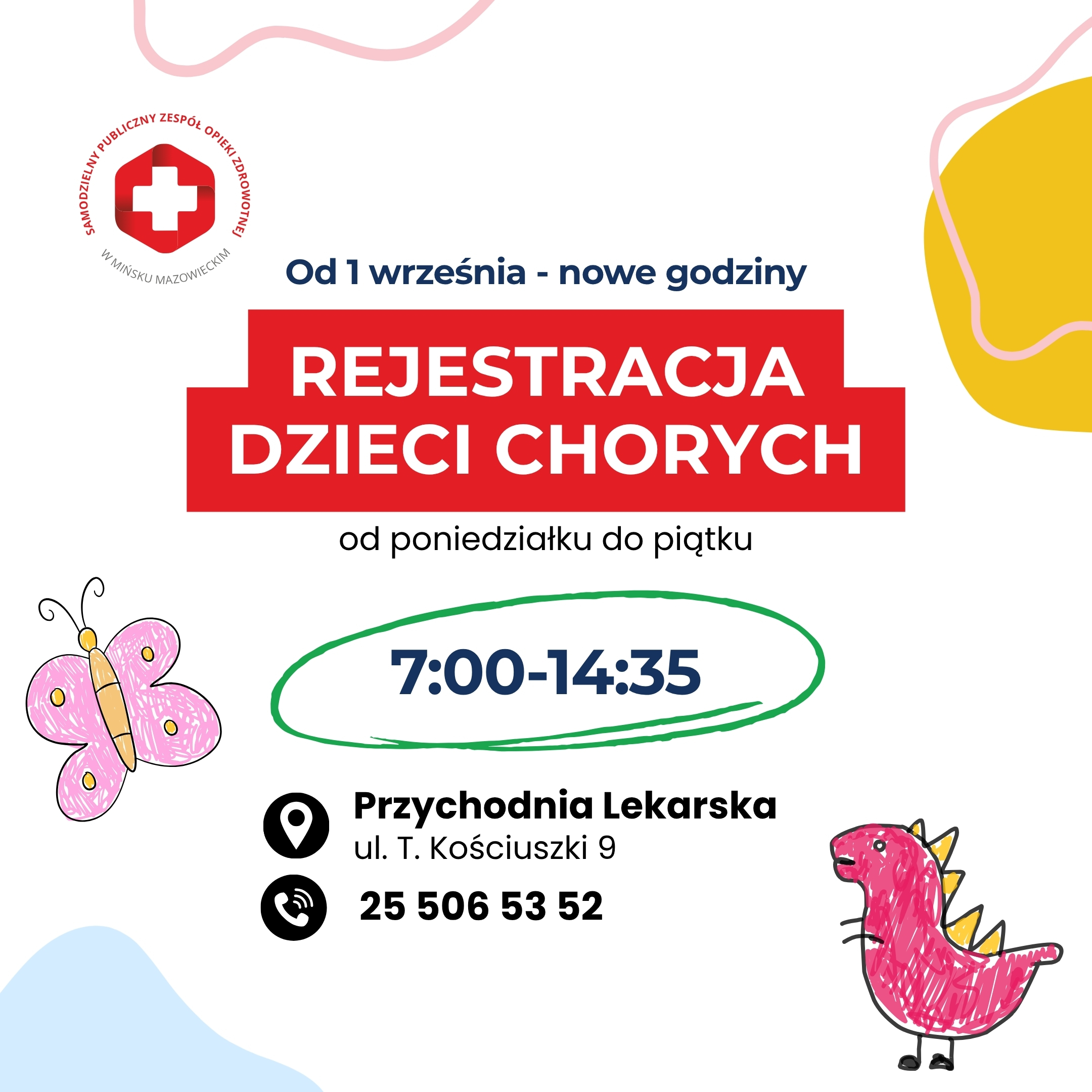 Read more about the article Nowe godziny pracy Rejestracji Dzieci Chorych od 1 września 2026 roku