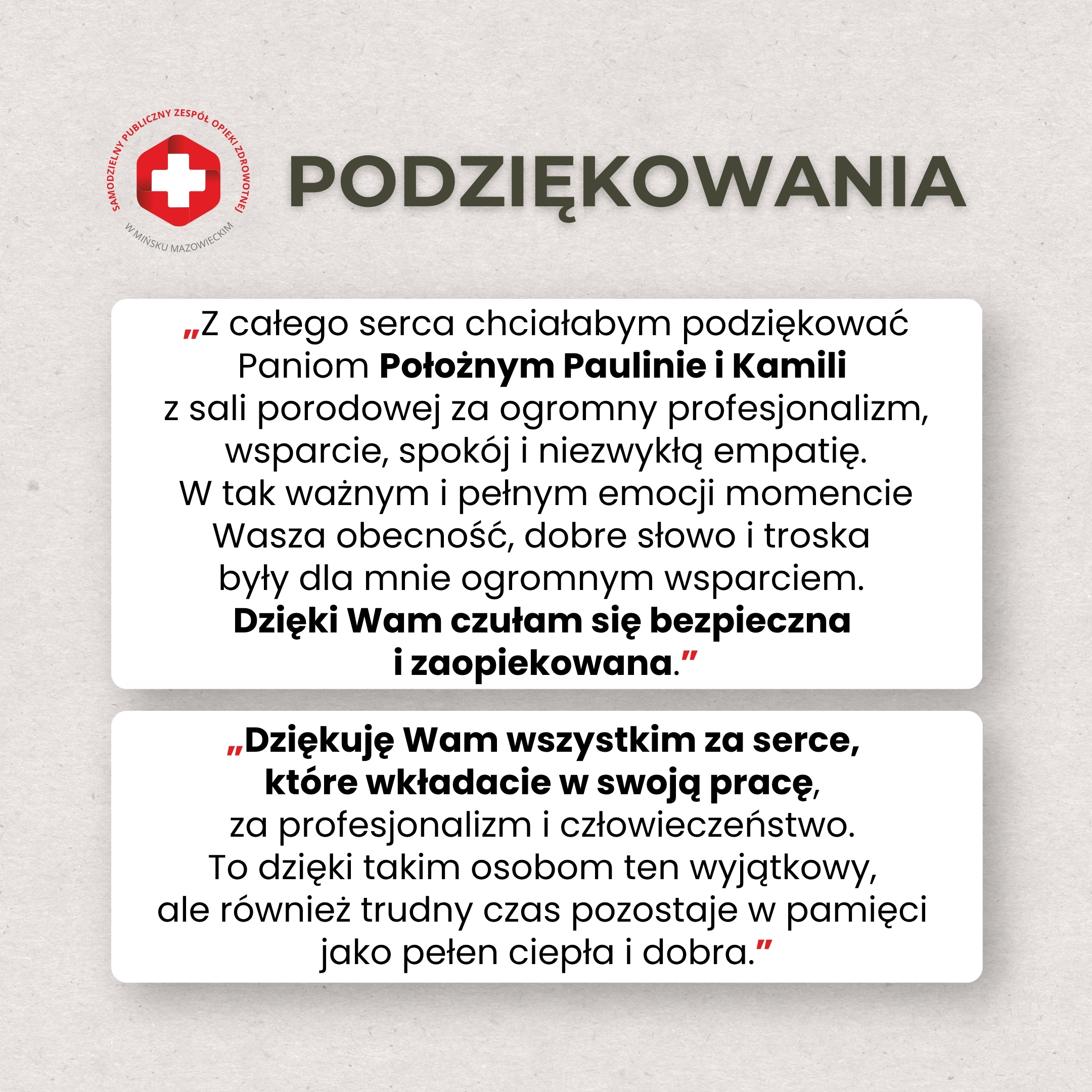 Read more about the article „Moje maleństwo jest w najlepszych rękach”. Wyjątkowe podziękowania dla naszego Zespołu